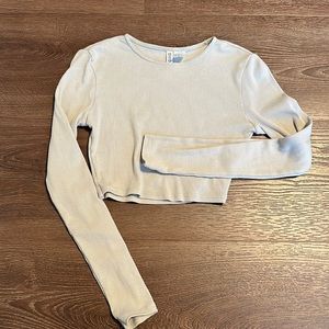 Long sleeve beige crop top. XSmall.